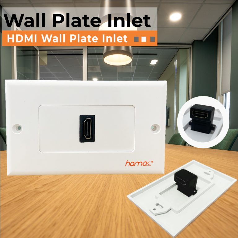 แผ่นเพลทติดผนัง HDMI (HDMI inlet plate / HDMI wall plate inlet)